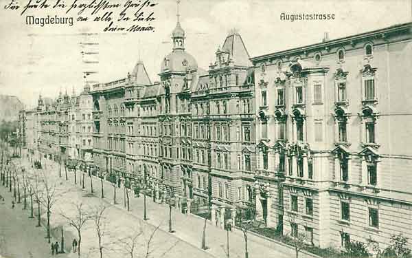 Gründerzeithäuser in der Augustastraße (heute Hegelstraße) um 1905