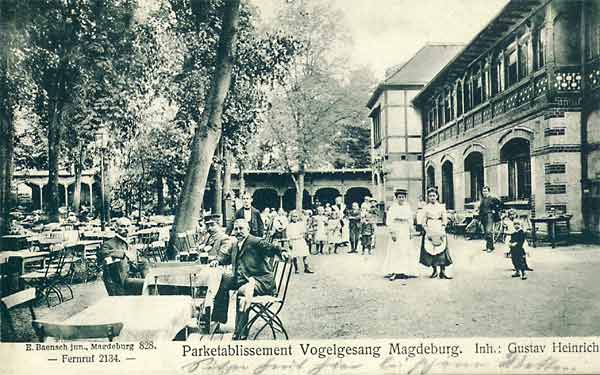 Gartenlokal im Parketablissement Vogelgesang um 1906