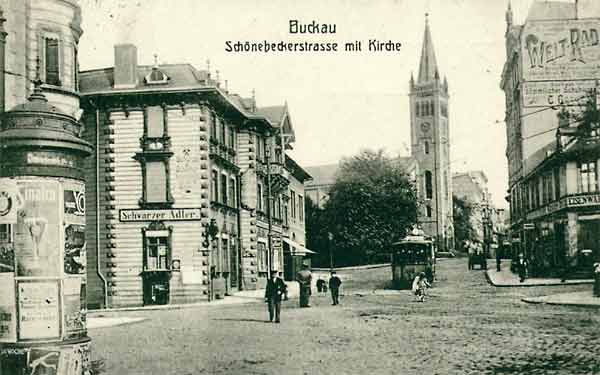 Der alte Engpaß mit Kirche um 1908