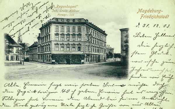 Die Gaststätte zum Regenbogen am Heumarkt um 1903