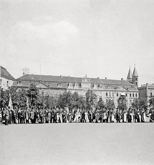 Gutenbergdenkmal - Beginn des Festzuges