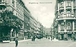 Blick vom Bahnhof in die Kronprinzenstraße (heute Kantstraße)
