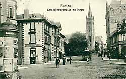 Der alte Engpaß mit Kirche um 1908