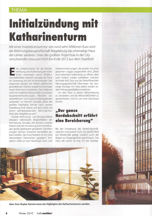 WOBAU-Zeitung 'Hallo Nachbar' Winterausgabe 2010 - HDL zu Katharinenturm