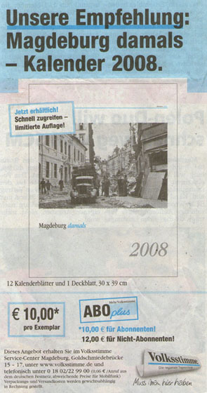 Kalender 2008 in der Volksstimme