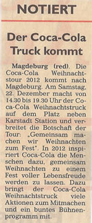 Coca-Cola-Truck 12.12.2012 Generalanzeiger