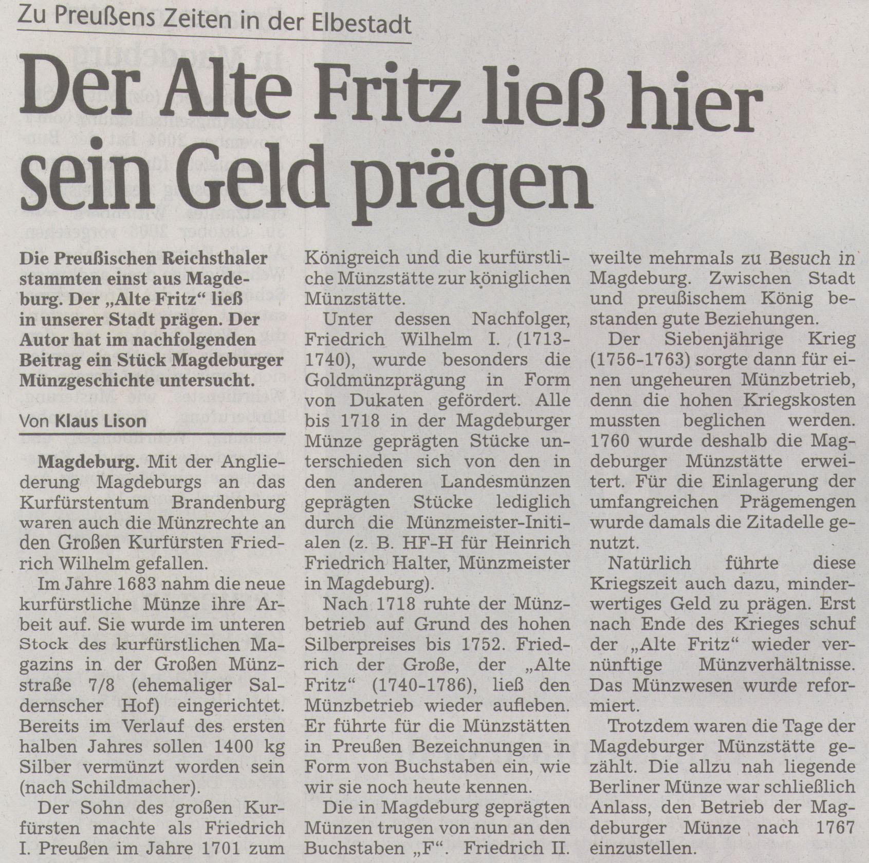 Geld_praegen_Rechte_Klaus_Lison_25_2_2006_Volksstimme